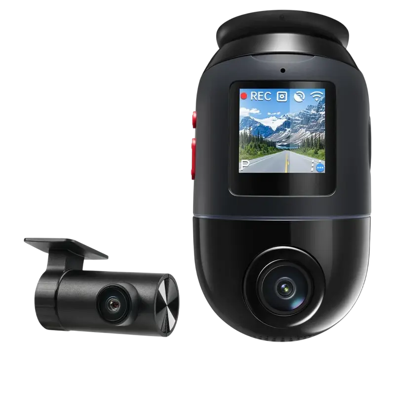 70mai Dash Cam 4K Omni X800+Rear Cam+SD Card 128GB, Black/Grey