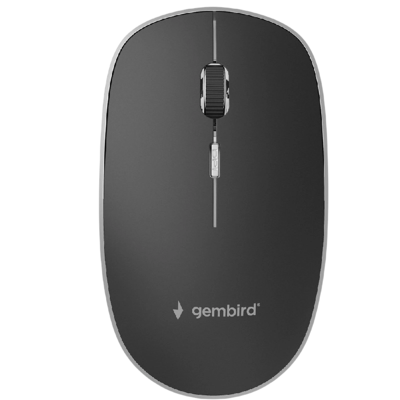 Wireless Mouse Gembird MUSW-4B-01, Type-C receiver, Optical, 800-1600 dpi, 4 buttons, Ambidextrous, 1xAA, Black