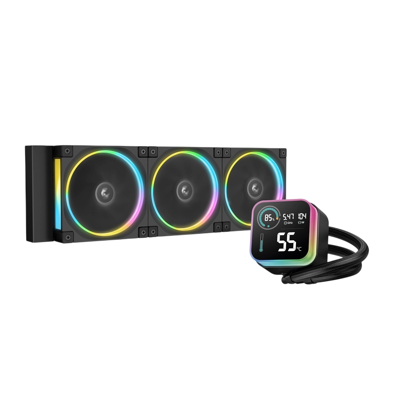 AIO Liquid Cooling Deepcool "LQ360 ULTRA ARGB" (<32dBA, 500-2150RPM, 55CFM, 3x120mm, 3400 RPM, ARGB, LED Digital Display, 1900g.)