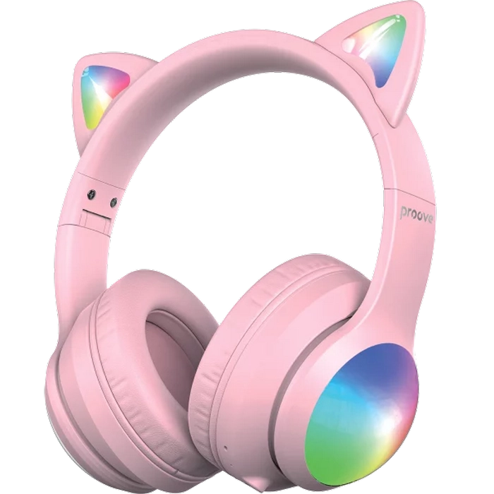 Casti Wireless Over-Ear Proove Kids LumiCat (APP), Pink