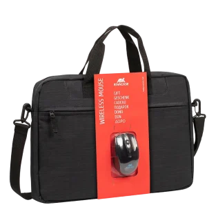 NB bag Rivacase 8038, for Laptop 15.6" & City Bags + Wireless mouse, Black
