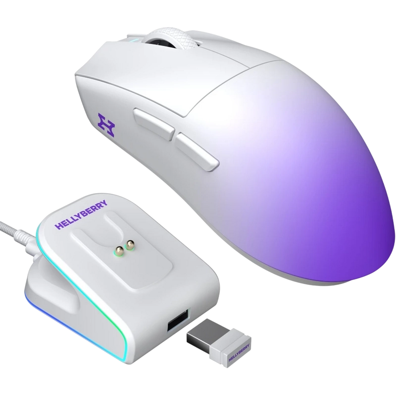 Gaming Mouse HATOR  Hellyberry HM47 PRO Wireless  white-violet gradient