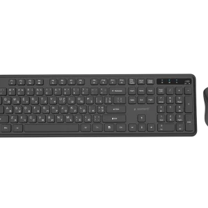 Wireless Keyboard & Mouse Gembird Slim Pro Business KBS-WPS-01-CYRL, Chocolate, 1200dpi, 3 buttons, Ambidextrous, 2.4Ghz, EN/RU, Black