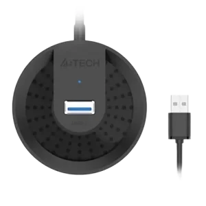 USB 3.0 Hub 4-port A4tech "HUB-30", Cable 100cm, Micro USB Power Input Port, USB, Black