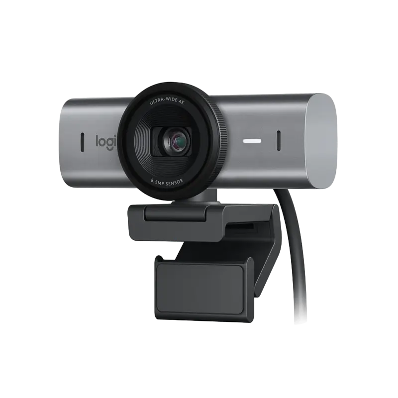 Camera Logitech MX Brio, 3840/30fps, FoV 90°, 8.5MP, Zoom:4x, Autofocus, Glass lens, Stereo mic, Shutter, Mounting Clip, 1,5m, USB-C, Graphite