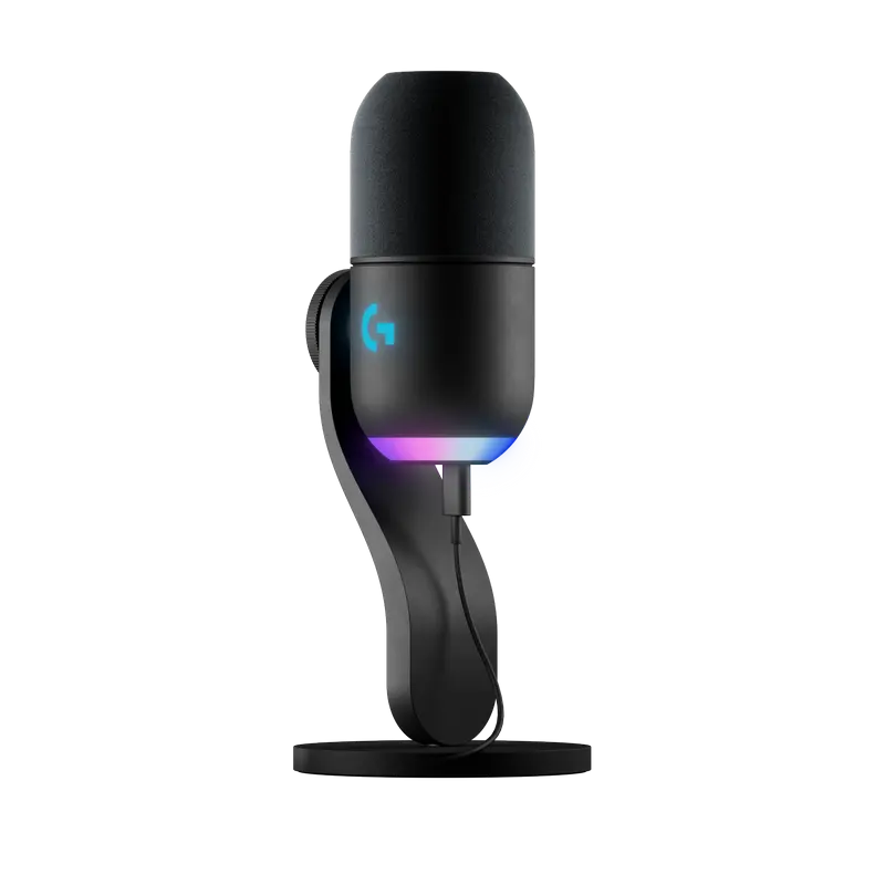Microphones Logitech Yeti GX, Dynamic Supercardioid, Blue VO!CE, 24-bit/96kHz, 60Hz-18.5kHz, -135dB 135dB, Dual zone RGB, USB, Black