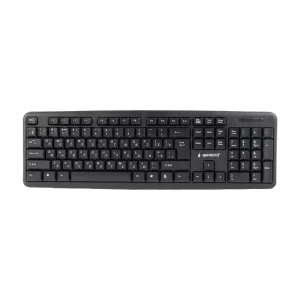 Keyboard Gembird KB-U-103, Standard, Full size, Silent, 1.5m, USB, EN/RU, Black