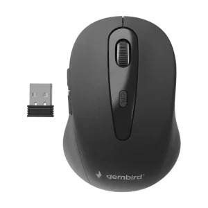 Wireless Mouse Gembird MUSW-6B-01, Optical, 800-1600 dpi, 6 buttons, Ambidextrous, 2xAAA, Black