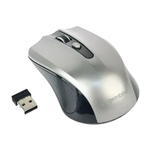 Wireless Mouse Gembird MUSW-4B-04-BG Optical 800-1600 dpi 4 buttons, Ambidextrous, 2xAAA, Black/Grey
