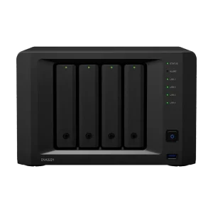 SYNOLOGY "DVA3221" Deep Learning NVR, 4-bay, Intel Atom 4-core 2.1GHz, GTX 1650, 8Gb, 4x1GbE, COM
