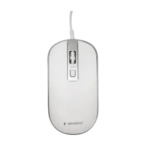 Wireless Mouse Gembird MUSW-4B-06-WS, 800-1600 dpi, 4 buttons, Ambidextrous, 1xAA, White/Silver