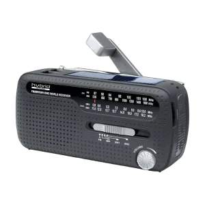 MUSE MH-07 DS, Tuner FM, Clocks, Cranking Dynamo, Solar Power, Black