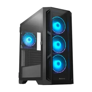 Case EATX Chieftec APEX, w/o PSU, 0.6mm, 4x120mm ARGB, Front & Side Tempered Glass, RGB control hub, 2xUSB3.0, 1xUSB-C, 3x2.5", 2x3.5", Black