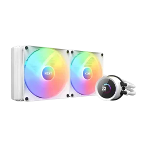 AIO Liquid Cooling NZXT Kraken 280 RGB White (34.5dB, 90.8CFM, 2x140mm, 500-1500RPM, LCD 1.54", CAM)