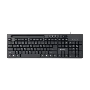 Keyboard Gembird KB-UM-108, Multimedia Smartphone stand, Silent, 1.5m, USB, EN, Black