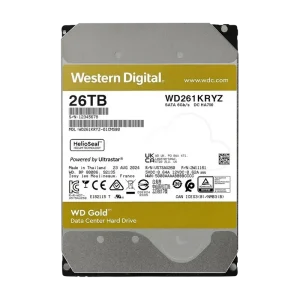 3.5" HDD 26.0TB-SATA-512MB Western Digital "Gold (WD261KRYZ)", Enterprise, 24/7, CMR, 7200rpm, 2.5M (MTBF)