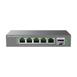 .5-port 10/100/2500Mbps Switch Grandstream "GWN7700MP", 1xSFP+ 1/10Gbps, 4xPoE Ports, Budged 57W, steel case