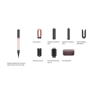 Hair Hot Air Styler set Dyson HS09 Airwrap Co-anda2x Straight+Wavy Ceramic Pink/Rose Gold (598757-01)