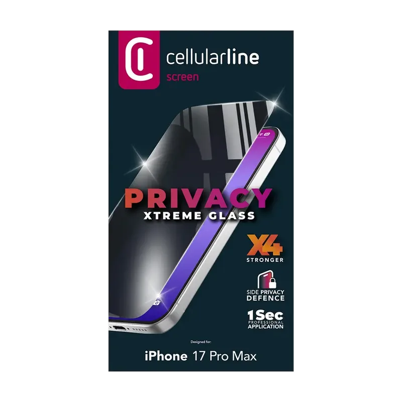 Cellular Tempered Glass Reinforced Privacy for Apple iPhone 17 Pro Max - imagine 3