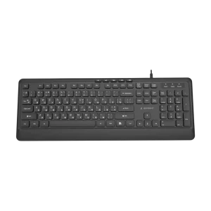 Keyboard Gembird KB-MCH-05-CYRL, Slimline, 12 FN keys, 5 multimedia keys, Chocolate type, 1.8m, USB-A + C, EN/RU, Black