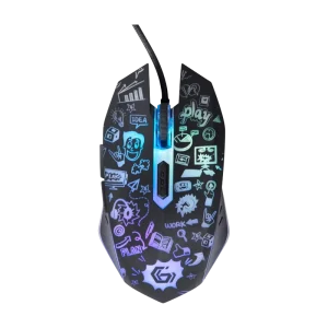 Mouse Gembird MUS-6B-GRAFIX-01, Optical, 1200-3600 dpi, 6 buttons, LED, Ambidextrous, 1.5m, Black
