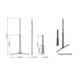 Mobile Stand for Projection screen in Aluminum Frame SOPAR 8415AR