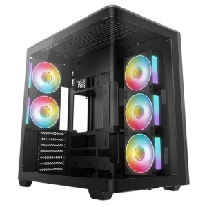 Case ATX Deepcool CG590U 5F, w/o PSU,3x120side 2x120rear ARGB PWM, 2xUSB3.0, 1xTypeC, Curved-Glass Panoramic, 3x2.5, 2x3.5, Black