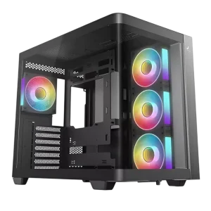 Case ATX Deepcool CG530U 4F, w/o PSU,3x120side 1x120rear ARGB PWM, 2xUSB3.0, 1xTypeC, Curved-Glass Panoramic, 3x2.5, 2x3.5, Black