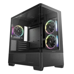 Case mATX Deepcool CG380U 3F, w/o PSU,2x120side 1x120rear ARGB PWM, 2xUSB3.0, 1xTypeC, Curved-Glass Panoramic, 3x2.5, 2x3.5, Black