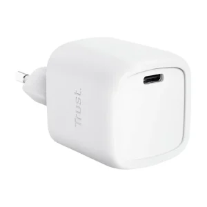 Trust Maxo 30W USB-C GaN Charger, 1 x USB-C port, USB PD 3.0 + PPS, 50% recycled materials,worldwide (90-240V AC 60/50Hz), White