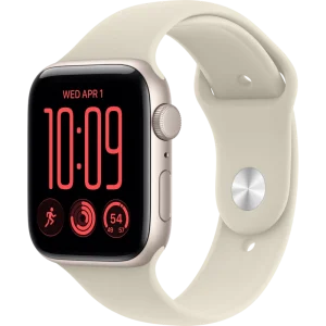 Apple Watch SE 3 44mm Aluminum Case with Sand Sport Band - S/M MJL34 GPS, Starlight